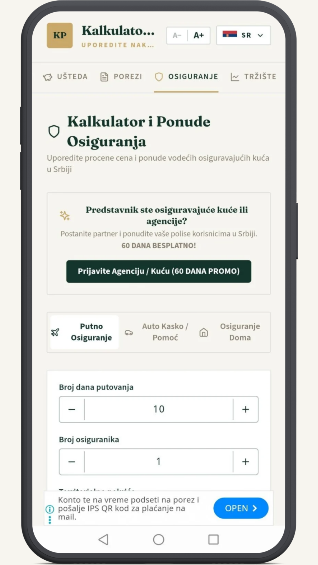 Kalkulator osiguranja i ponude