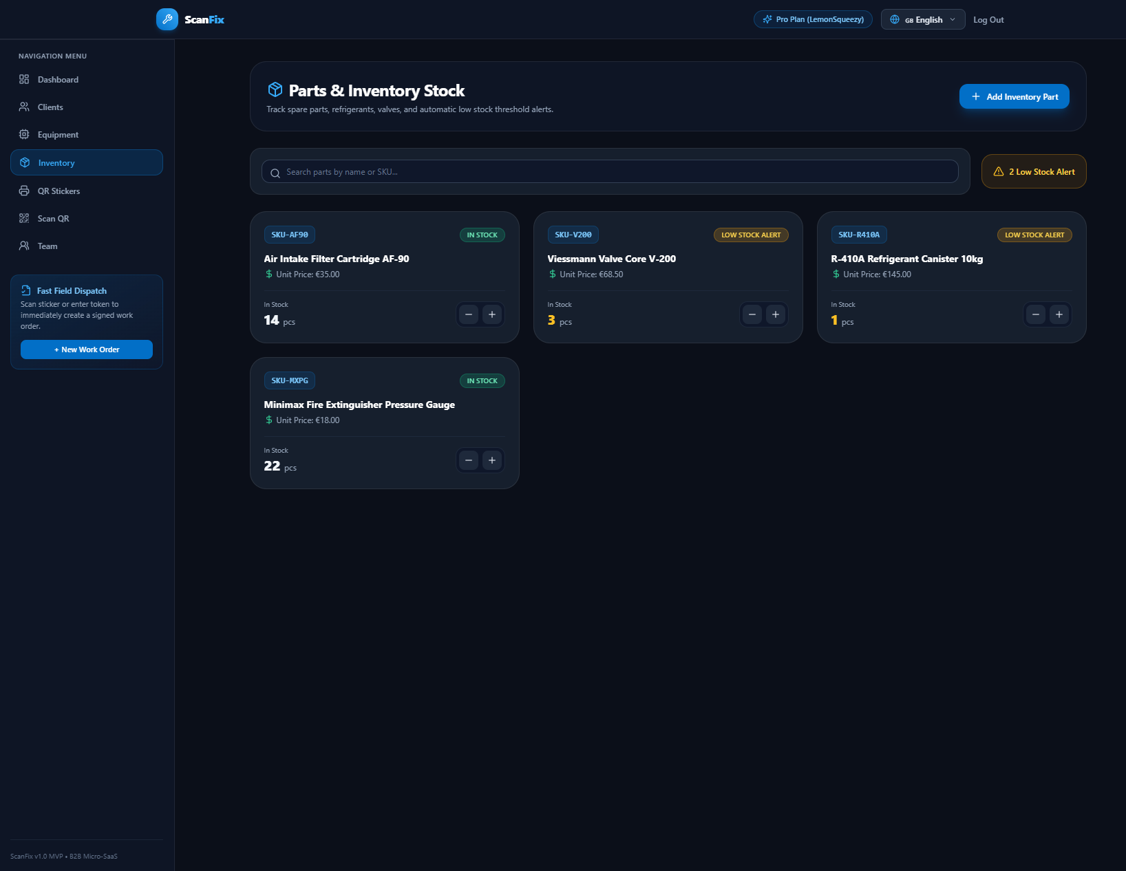 ScanFix Inventory Management